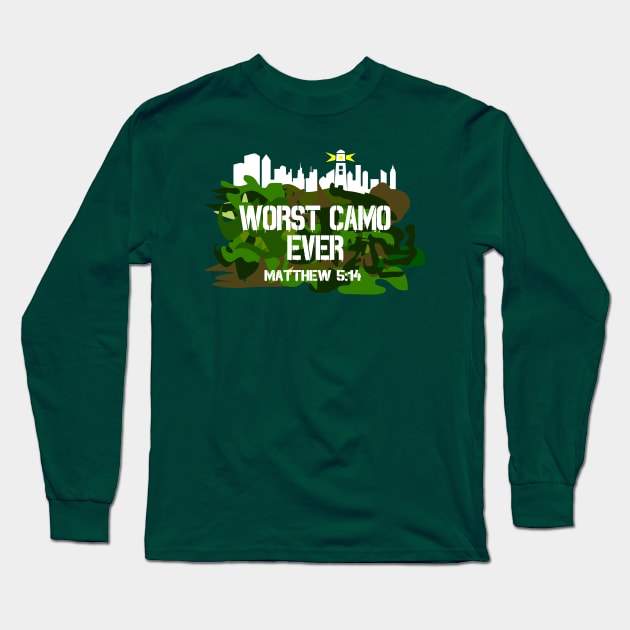 Worst Camo Ever Christian Shirts Long Sleeve T-Shirt by TGprophetdesigns